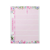 Bloc-note Pour Son Aquarelle Rose Floral Plan hebdomadaire (Tourné)