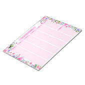 Bloc-note Pour Son Aquarelle Rose Floral Plan hebdomadaire (Incliné)
