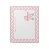 Bloc-note Poussette rose et blanc Chevron maman pour être (Tourné)