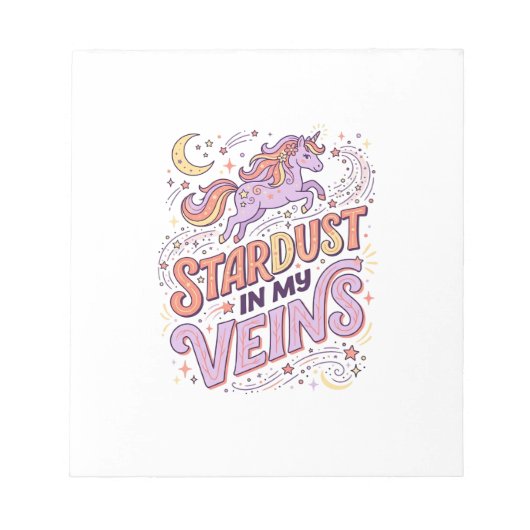 Bloc-note Poussière d'étoile de licorne dans mes veines conc (Devant)