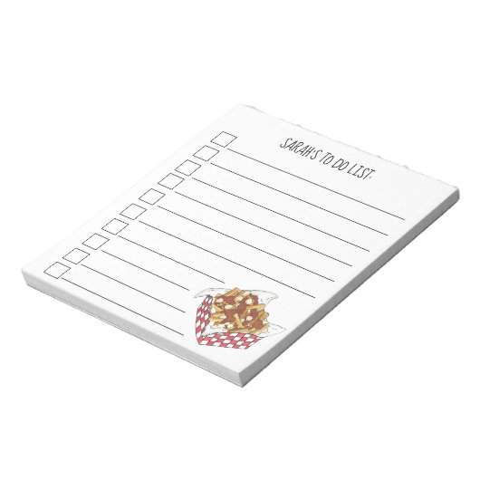 Bloc-note Poutine Québec Canada Aliments canadiens Fries fra (Tourné)