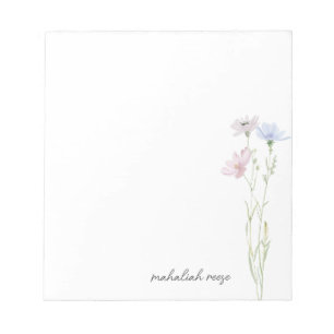 Bloc-note Prairie de Fleurs Sauvages Élégantes Calligraphie