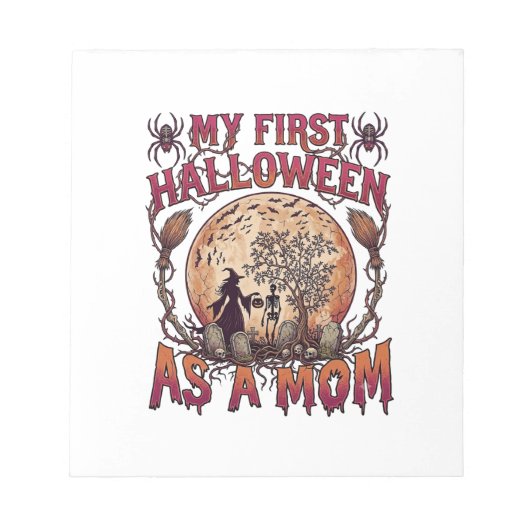 Bloc-note Premier Halloween en tant que sorcière maman squel (Devant)