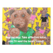 Bloc-note Prenez des notes efficaces sinon j'enverrai l'ours (Devant)