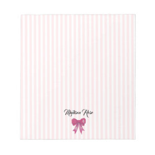 Bloc-note Préppy à bande rose de la boîte rose personnalisée