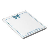 Bloc-note Preppy Blue and White Bow Personalized (Incliné)