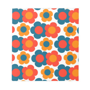 Bloc-note Preppy Blue Orange Hippie Motif