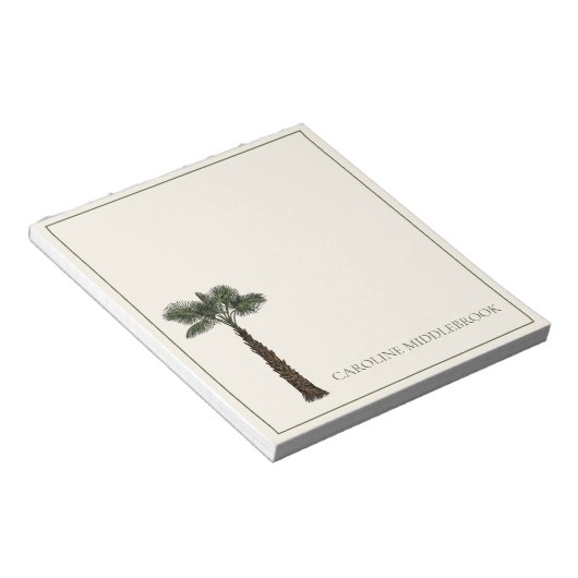 Bloc-note Preppy Coastal Palm Tree Personalized (Incliné)