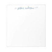 Bloc-note Preppy Elegant Marine Bleu Feminine Script fille (Devant)