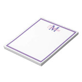 Bloc-note Preppy Pink and Navy Blue Simple Monogram (Tourné)