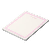 Bloc-note Preppy Pink Scallop Personalized Whimsical Border (Tourné)
