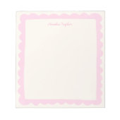 Bloc-note Preppy Pink Scallop Personalized Whimsical Border (Devant)