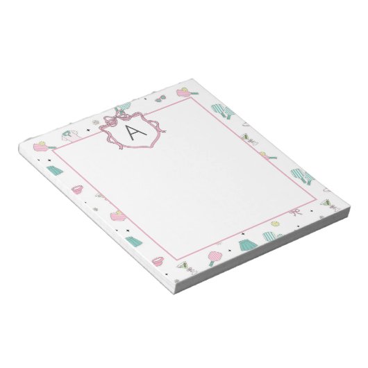 Bloc-note Preppy Prink Pickleball Monogram Notepad (Incliné)