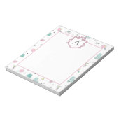 Bloc-note Preppy Prink Pickleball Monogram Notepad (Tourné)