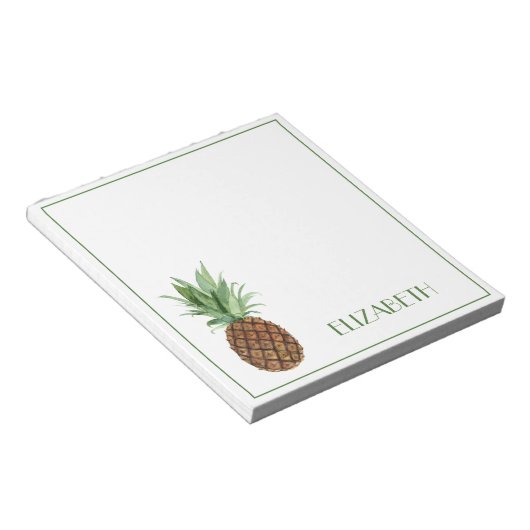 Bloc-note Preppy Tropical Pineapple Personalized (Incliné)