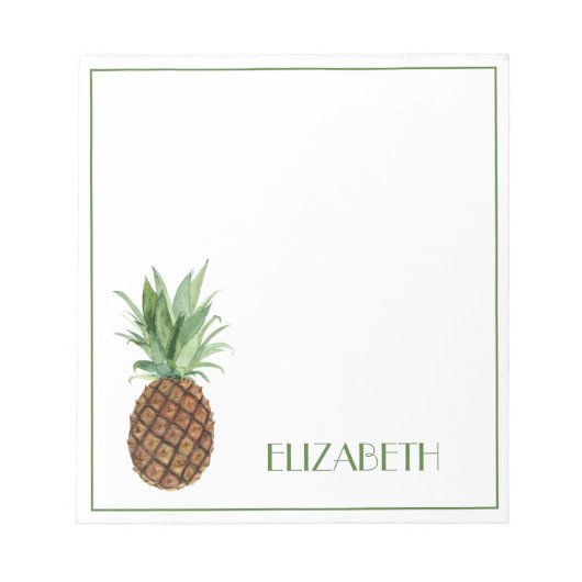 Bloc-note Preppy Tropical Pineapple Personalized (Devant)