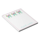 Bloc-note Préppy - Vaches rose et verte personnalisée (Incliné)