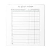 Bloc-note Prescription hebdomadaire du journal de suivi des (Devant)