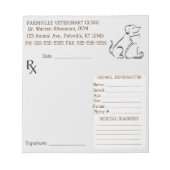 Bloc-note Prescription vétérinaire modifiable (Devant)