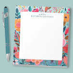 Bloc-note Pretty Botanical Girly Floral<br><div class="desc">Personalize this pretty stationery notepad with your name. Bright and beautiful! Makes a thoughtful gift for a friend. Designed for you by Blackberry Boulevard.</div>