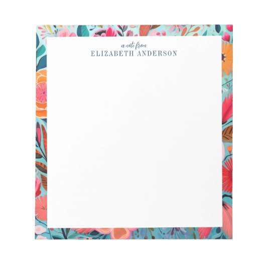 Bloc-note Pretty Botanical Girly Floral Frame (Devant)