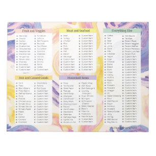 Bloc-note Pretty Grocery List Notepads, Custom Grocery List