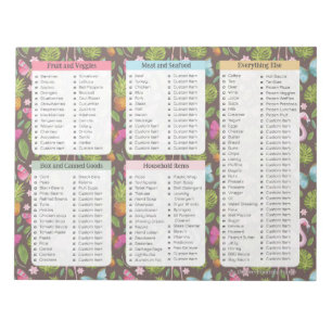 Bloc-note Pretty Grocery List Notepads, Grocery Notepads