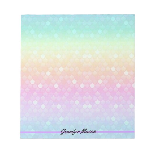 Bloc-note Pretty Pastel Mermaid Notes personnelles Pad Ajout (Devant)