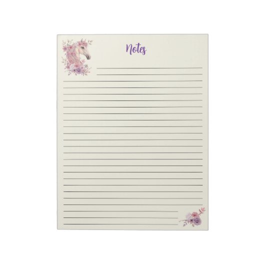 Bloc-note Pretty Ponies and Petals Horse Notepad  (Tourné)