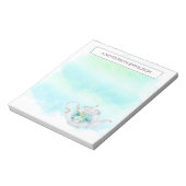 Bloc-note Pretty Tea Pot Mint Green Gold Flowpad Notepad (Tourné)