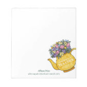Bloc-note Pretty Teapot and Flowers Teacher Cadeau Notepad (Devant)