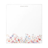 Bloc-note Pretty Watercolor Floral Personalized Wildflowers (Devant)