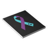 Bloc-note Prévention du suicide ruban violet point-virgule (Incliné)