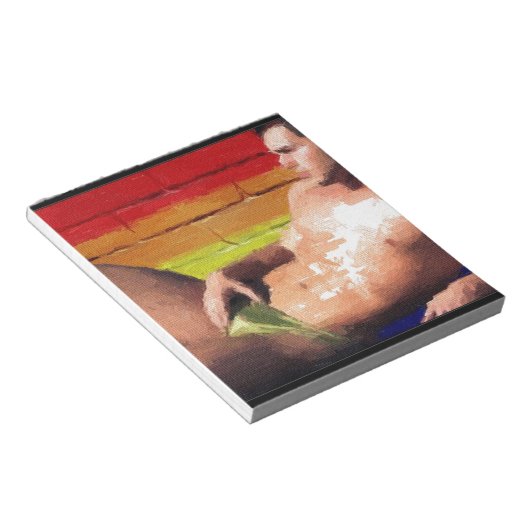 Bloc-note PRIDE Rooftop Hunk - peinture originale (Incliné)