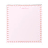 Bloc-note Princess Note & Coeurs roses sur Simple (Devant)