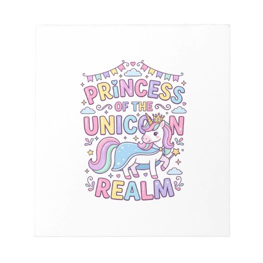 Bloc-note Princesse Licorne du Royaume Licorne Charmant POD (Devant)