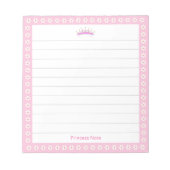 Bloc-note Princesse Tiara & Fleurs blanches sur Lined (Devant)