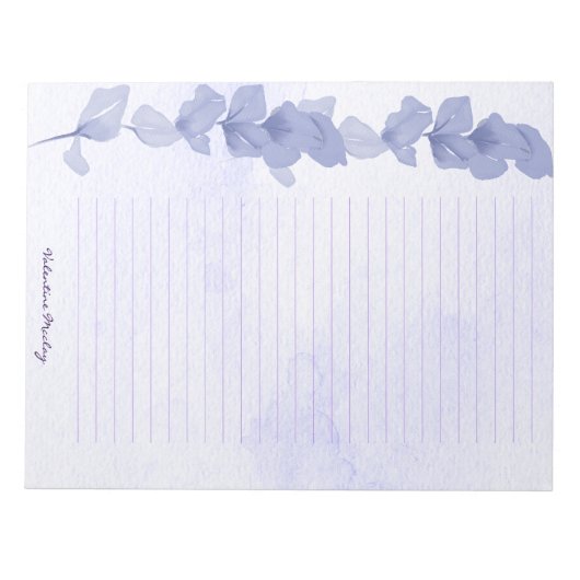 Bloc-note Printable Lavender Lined Paper – Personalized (Devant)