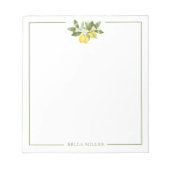 Bloc-note Printemps Été Lemon Floral Branche papeterie (Devant)