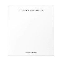 Priorités d'aujourd'hui Jotter noir et blanc