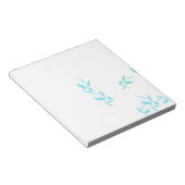 Bloc-note Produit à motif de feuilles blanches turquoise (Incliné)