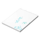 Bloc-note Produit à motif de feuilles blanches turquoise (Tourné)