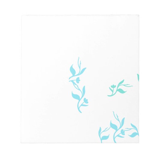 Bloc-note Produit à motif de feuilles blanches turquoise (Devant)