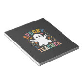 Bloc-note Prof Enseignant Fantôme Mignon Halloween Design_1 (Incliné)