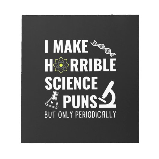 Bloc-note Professeur Cadeaux | Chimie que je fais horrible (Devant)