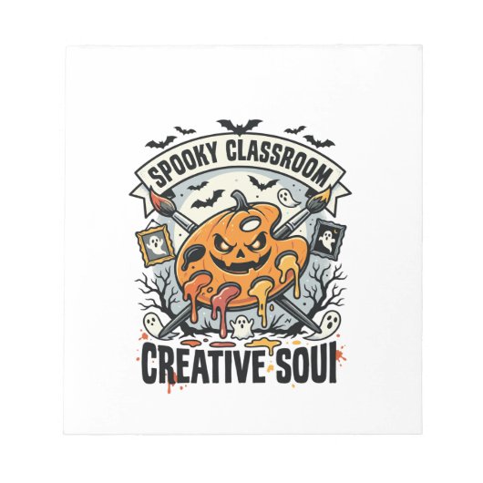 Bloc-note Professeur d'art Halloween Classe effrayante (Devant)