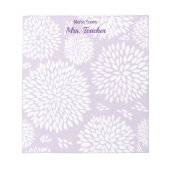 Bloc-note Professeur de motif de fleurs pourpres personnalis (Devant)