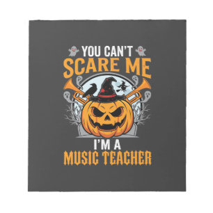 Bloc-note Professeur de Musique Halloween Citrouille Effraya