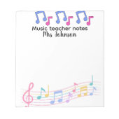 Bloc-note Professeur de musique personnalisé professeur de m (Devant)