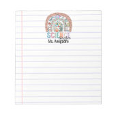 Bloc-note Professeur de sciences personnalisées Boho Rainbow (Devant)